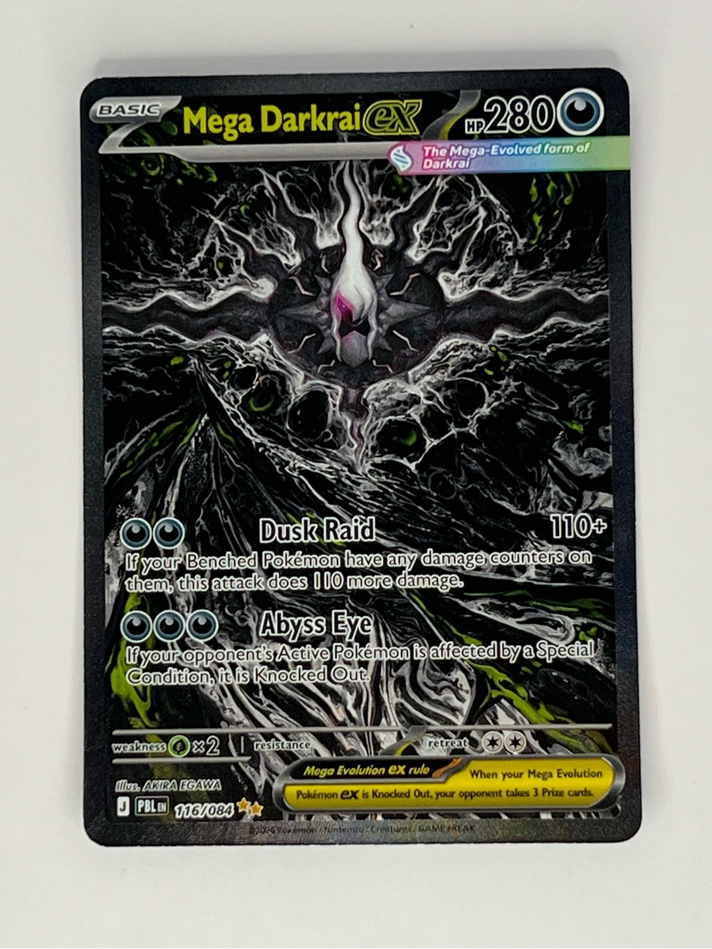 Pokemon Mega Darkrai EX Trading Card - Black, Gray, Yellow, Purple Accents